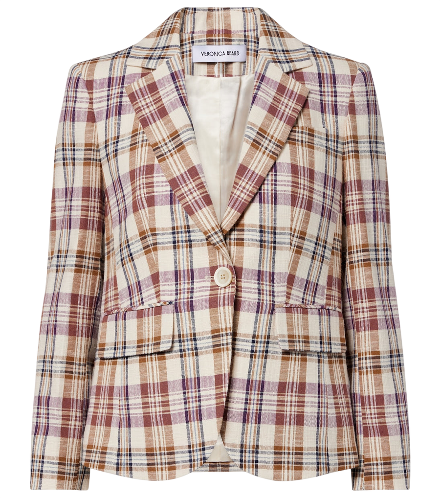 Veronica Beard Tyra plaid cotton-blend blazer
