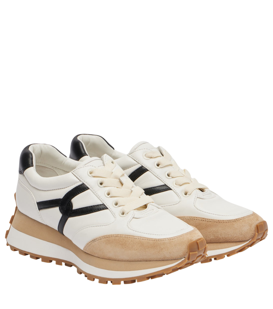 Baskets en cuir garnies de daim Valentina de Veronica Beard