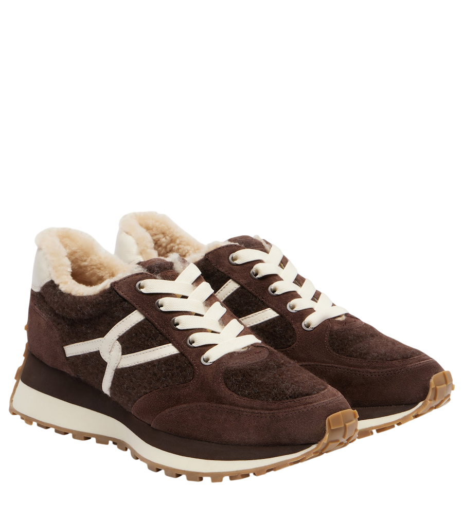 Veronica Beard Sneakers Valentina in pelle con finiture in camoscio