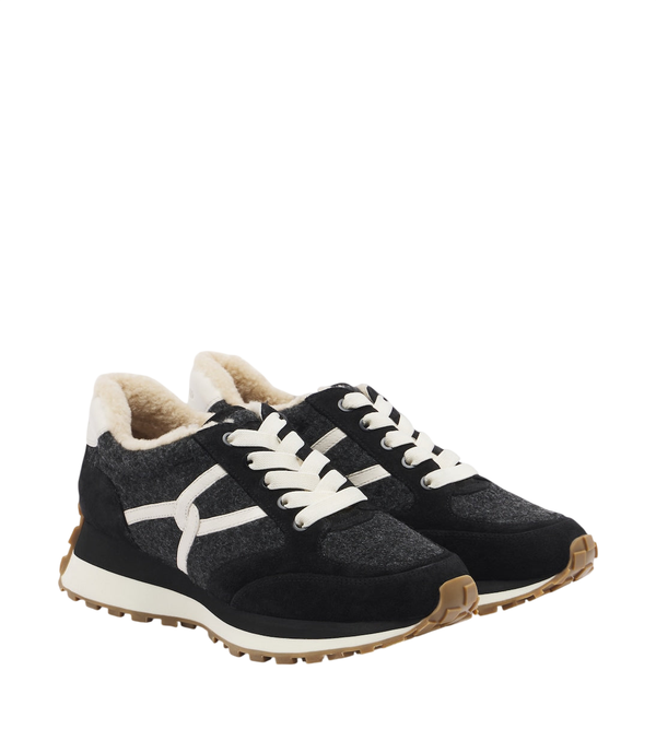 Veronica Beard Valentina suede-trimmed sneakers