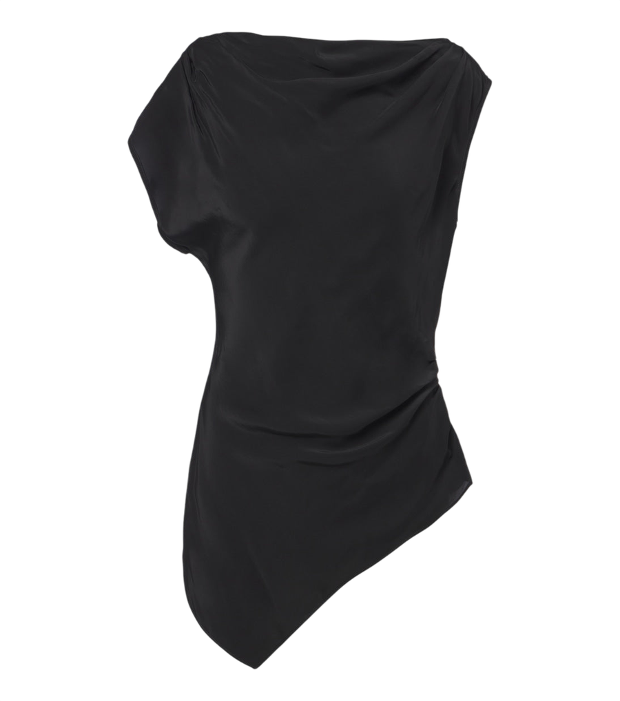 Veronica Beard Yvonne draped crêpe de chine top