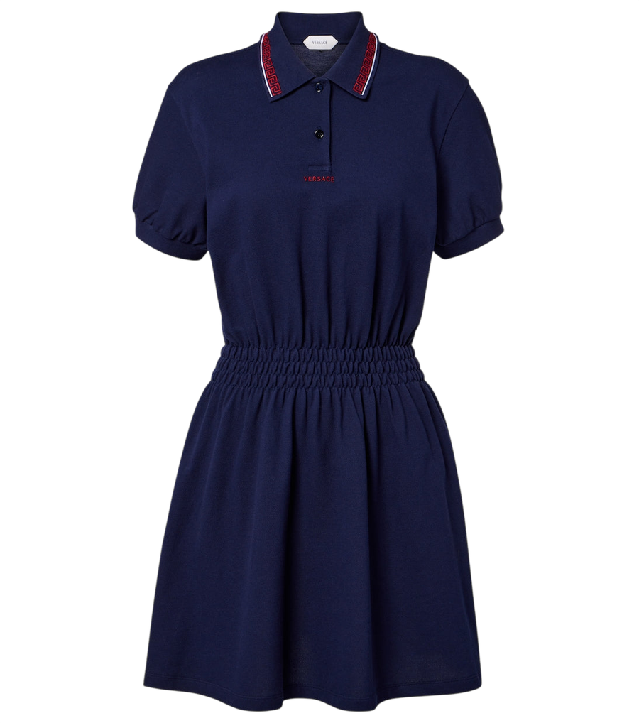 Versace Greca cotton piqué polo dress