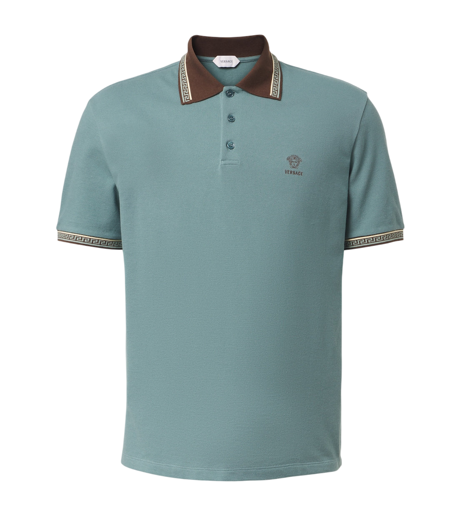 Versace Greca cotton piqué polo shirt