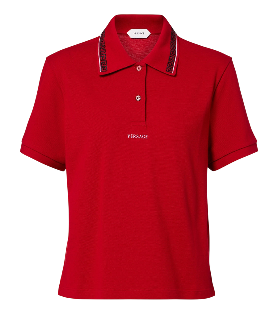 Polo de algodón piqué Greca de Versace