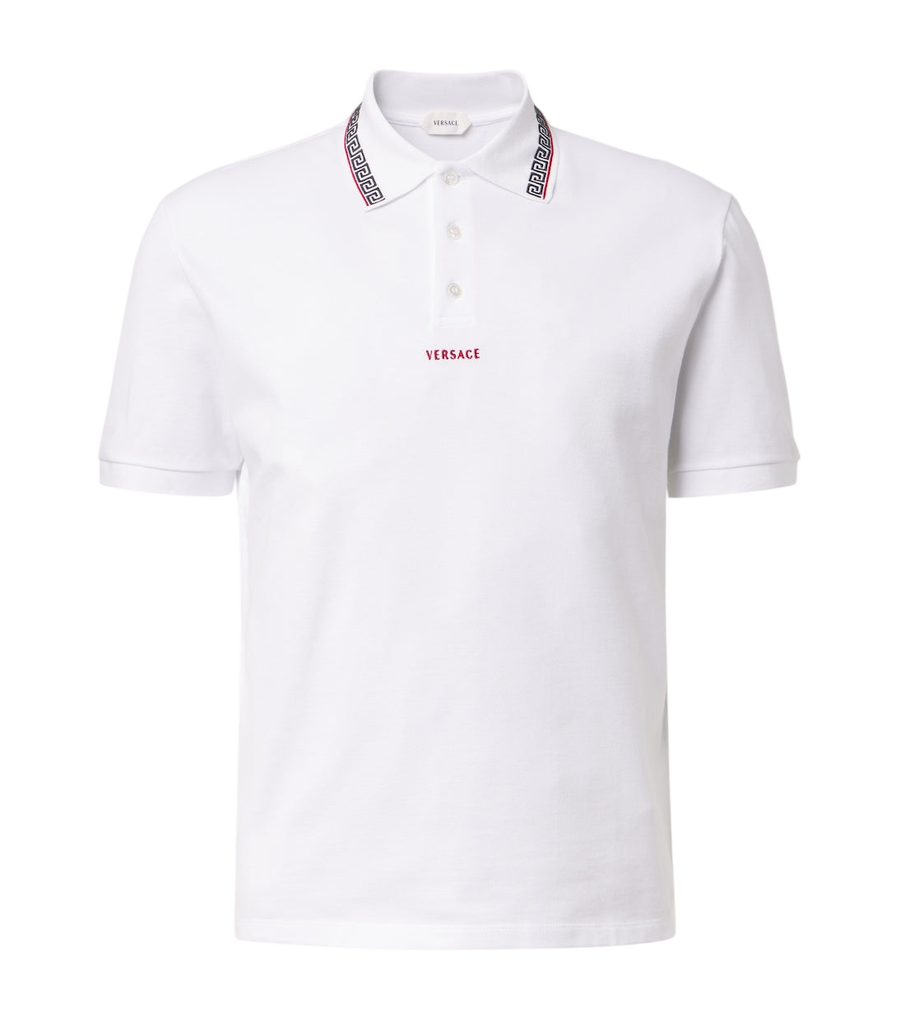 Versace Greca cotton piqué polo shirt