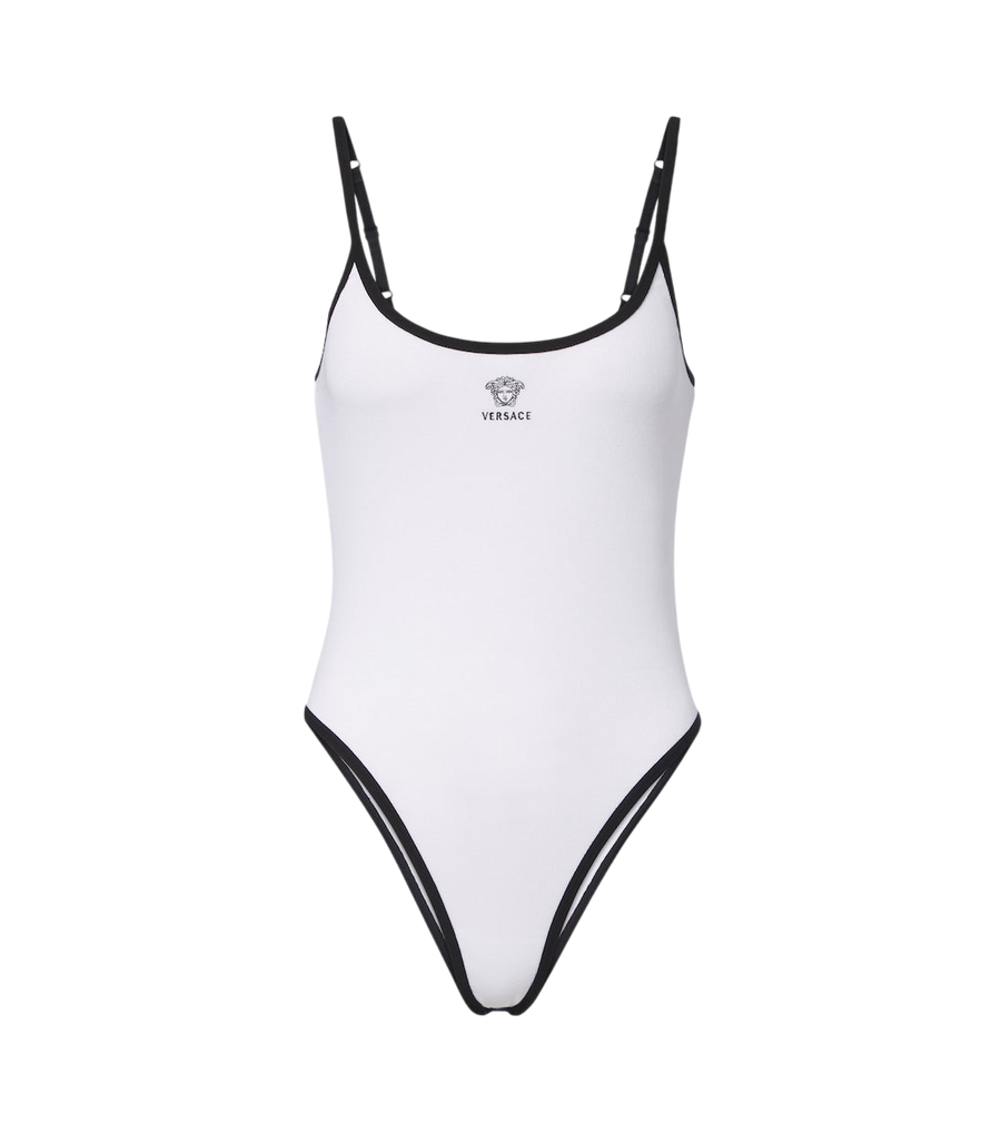 Body en mélange de coton à maille côtelée Versace La Medusa