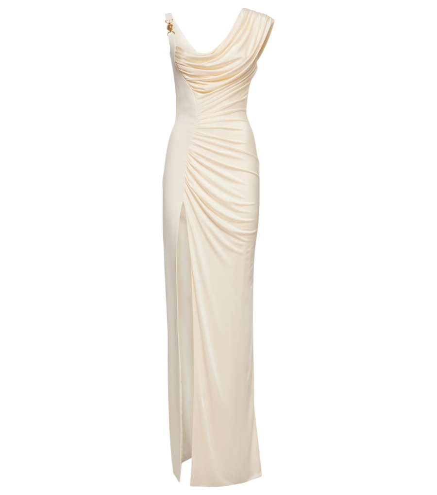 Versace Medusa '95 draped crêpe gown