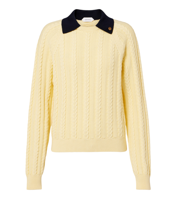Versace Medusa cable-knit cotton sweater