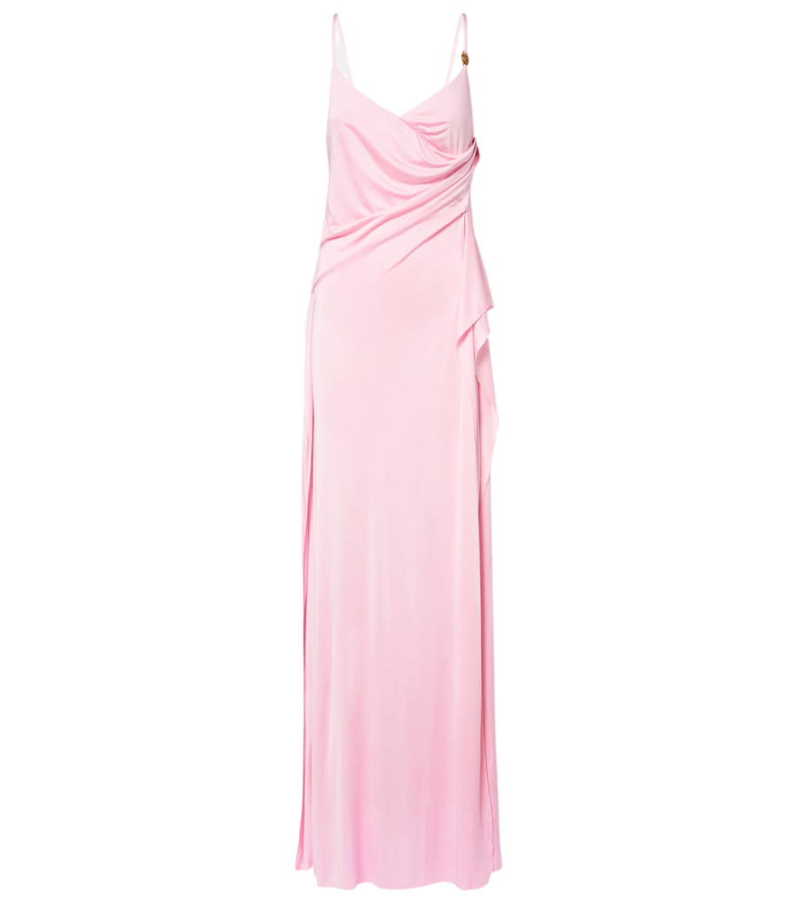 Versace Medusa gathered jersey gown