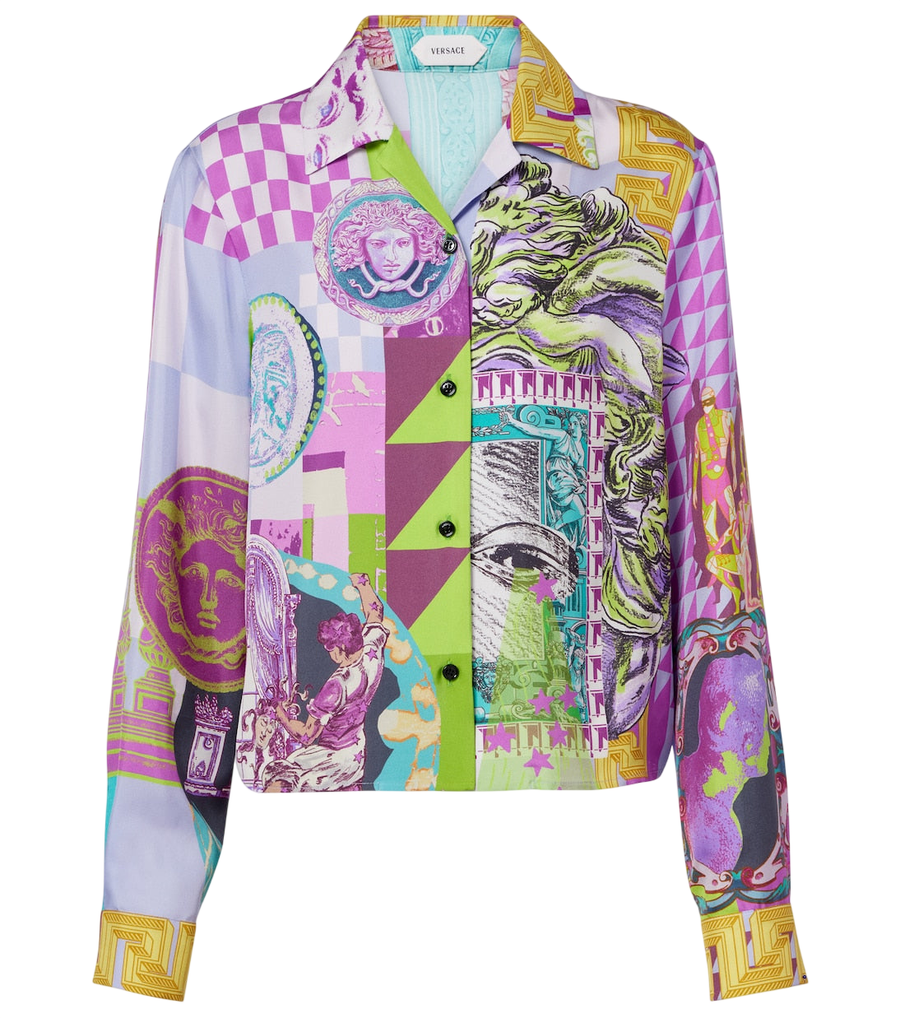 Camisa de seda con estampado Medusa de Versace