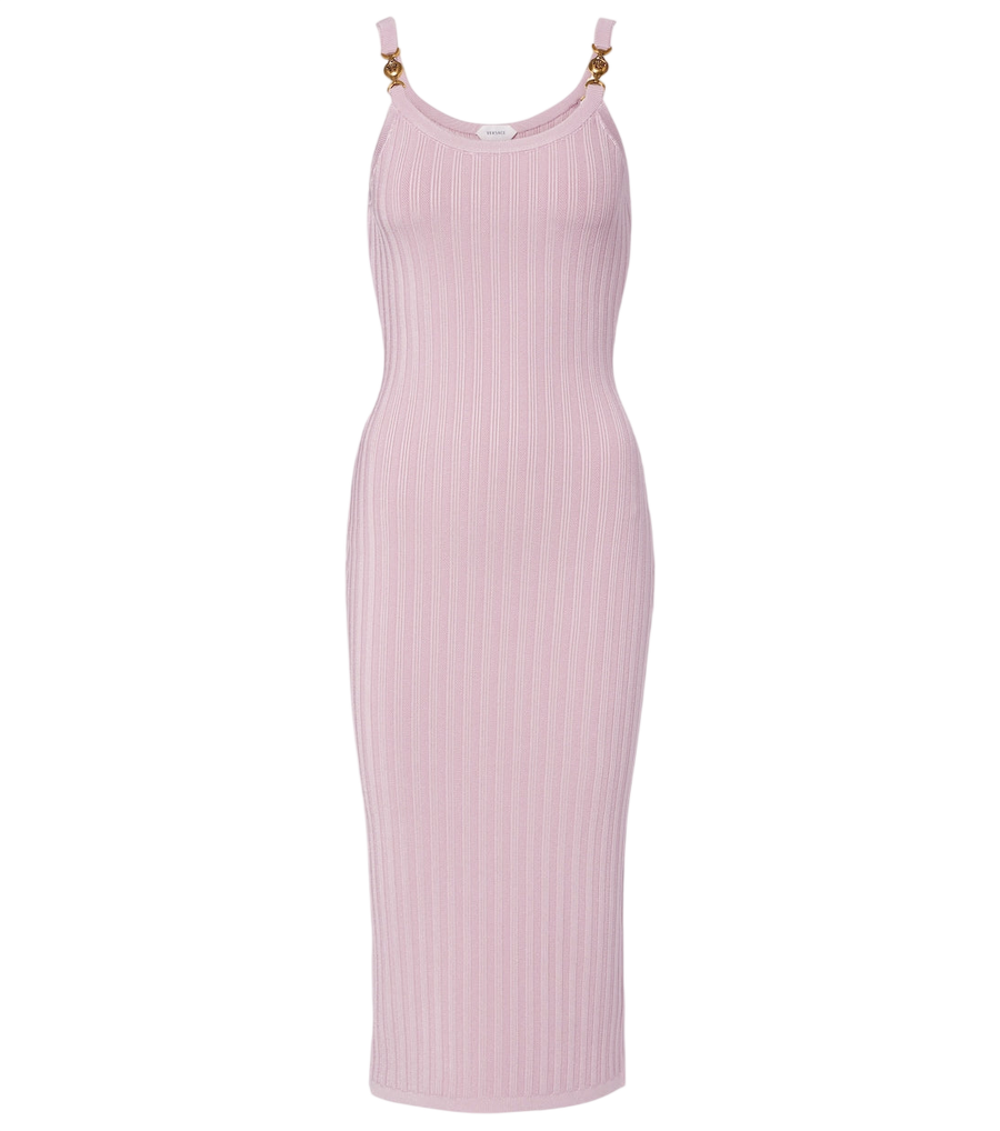 Robe midi en maille côtelée Medusa Versace