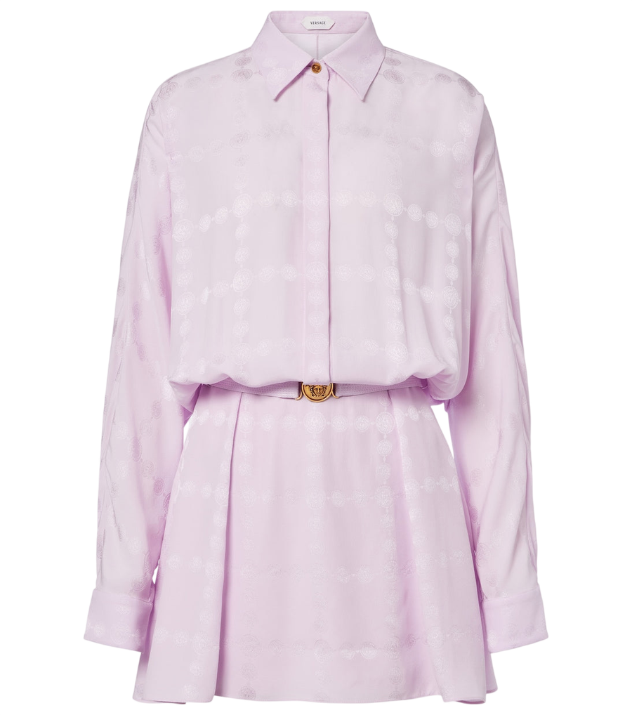 Versace Vestido camiseiro Medusa em cetim de crepe de seda