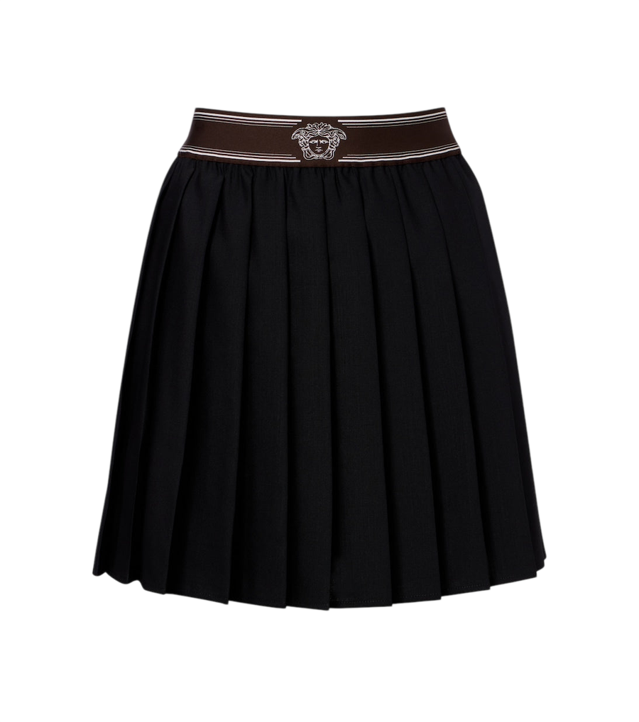 Versace Pleated wool and mohair miniskirt