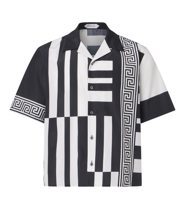 Versace Printed cotton and silk bowling shirt