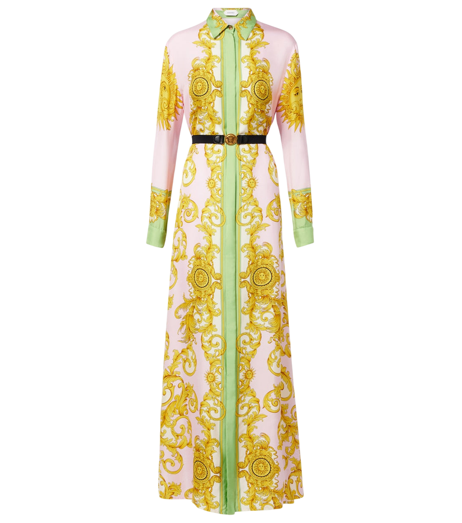 Versace Printed silk twill shirt dress