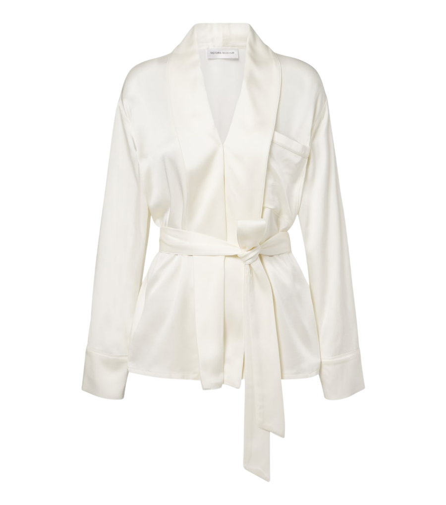 Victoria Beckham Alba belted satin blouse