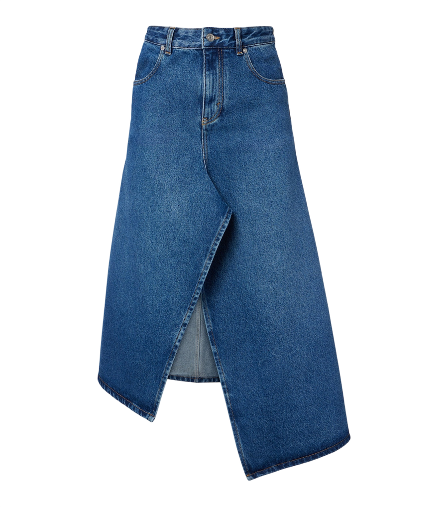 Jupe midi asymétrique en jean Victoria Beckham
