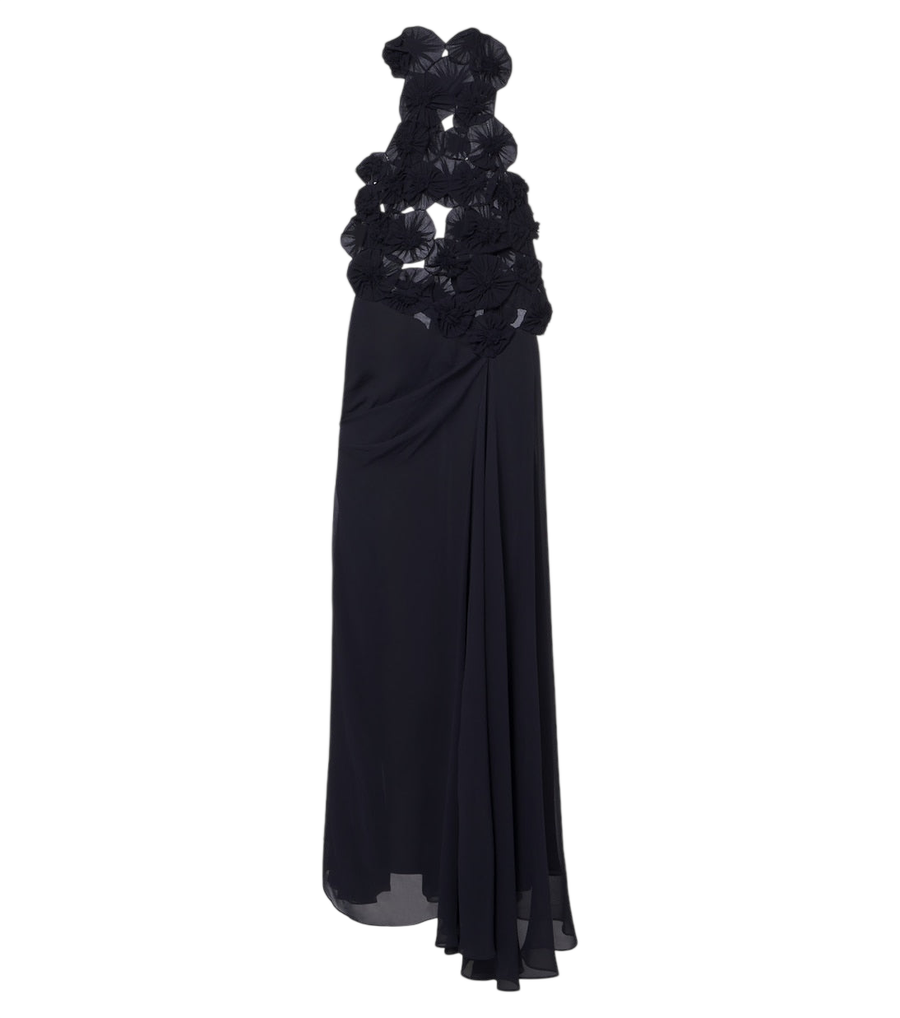 Victoria Beckham Cutout floral-appliqué silk gown