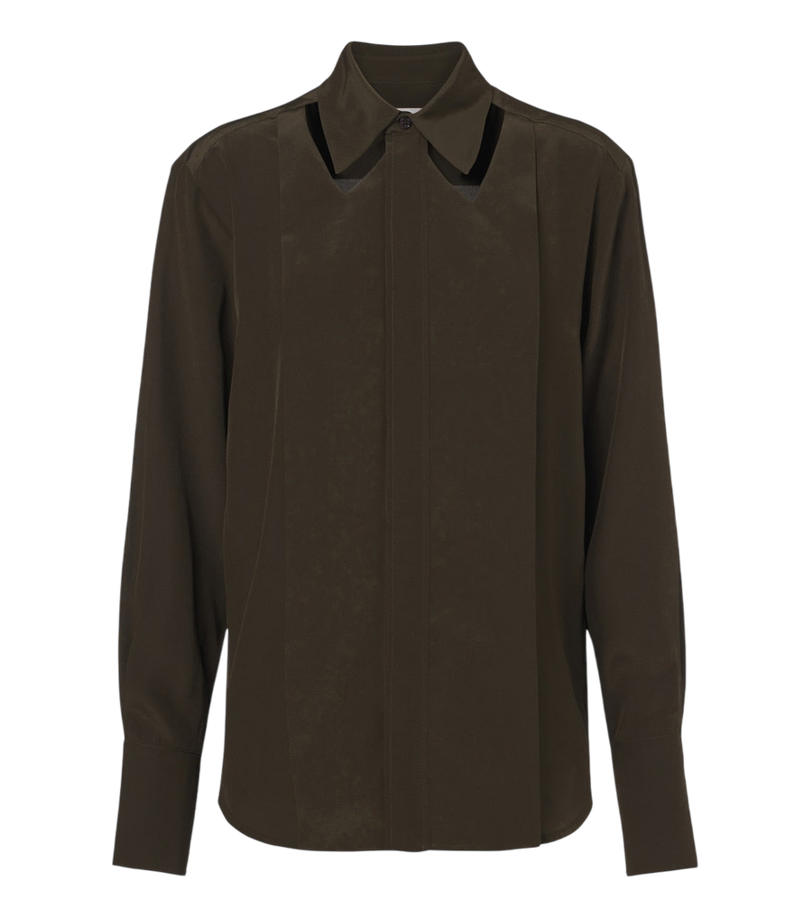 Blouse à découpes en crêpe de chine de soie Victoria Beckham