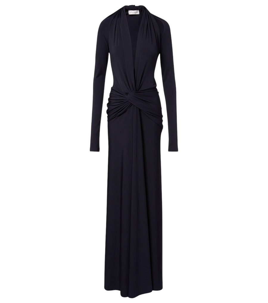 Robe longue en jersey froncé Victoria Beckham