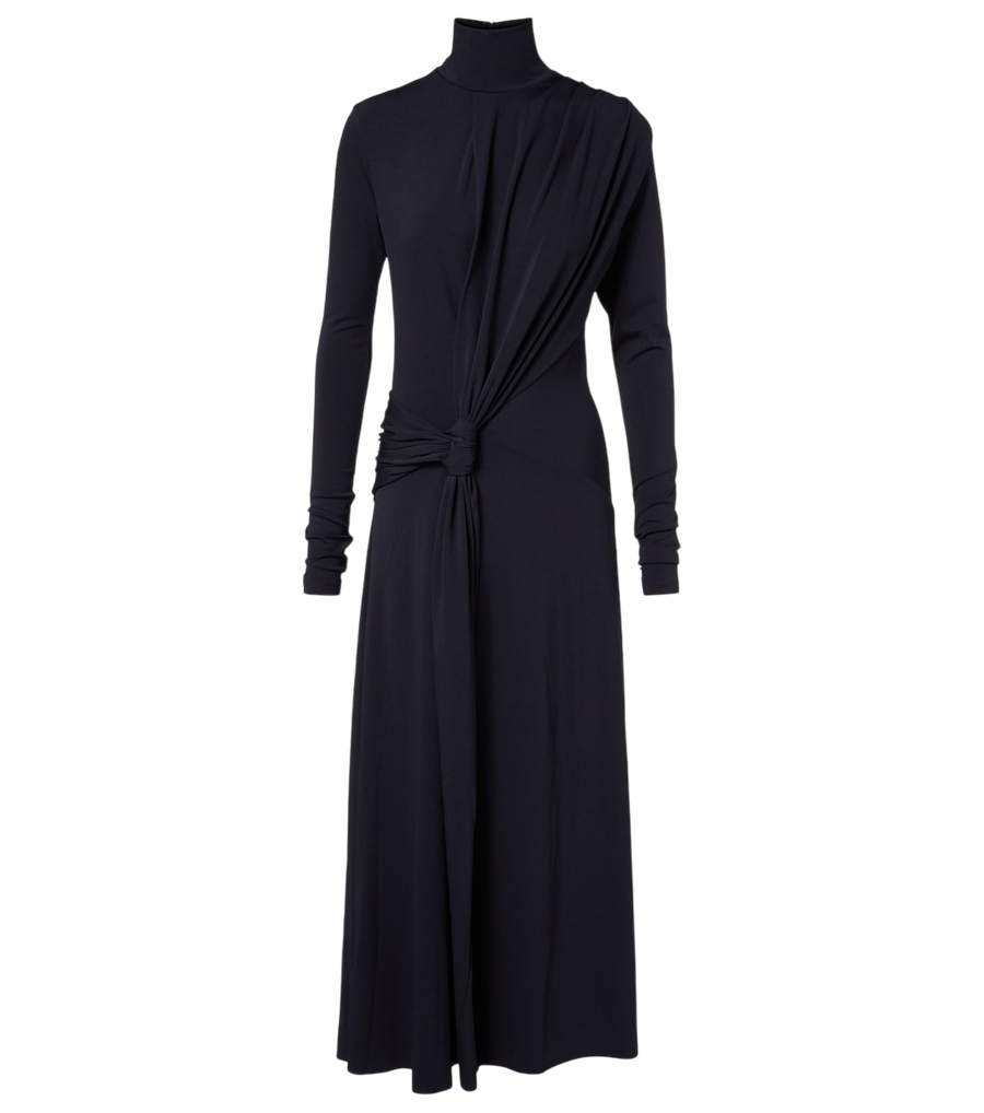 Vestido midi de punto fruncido Victoria Beckham