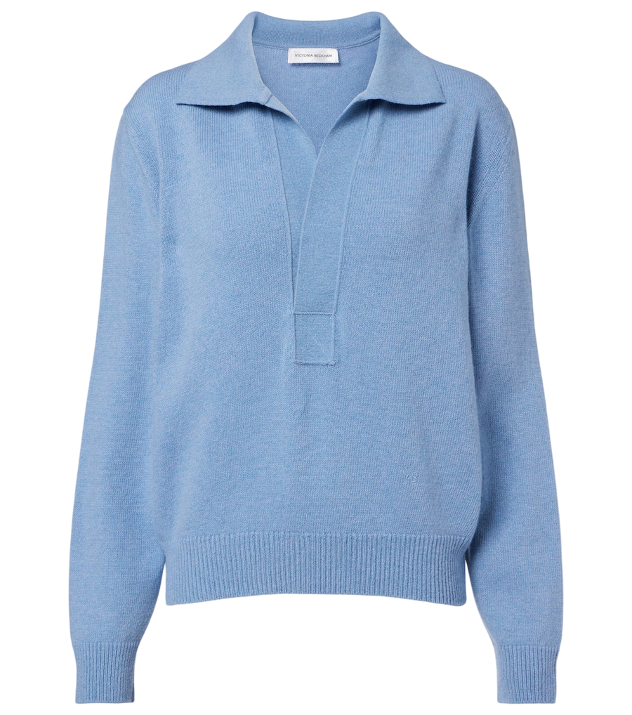Victoria Beckham Genevieve wool and cashmere polo sweater
