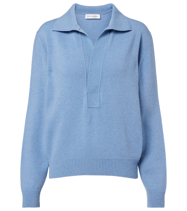 Victoria Beckham Genevieve wool and cashmere polo sweater