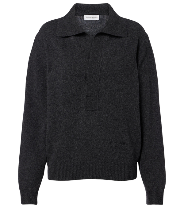 Victoria Beckham Genevieve wool and cashmere polo sweater