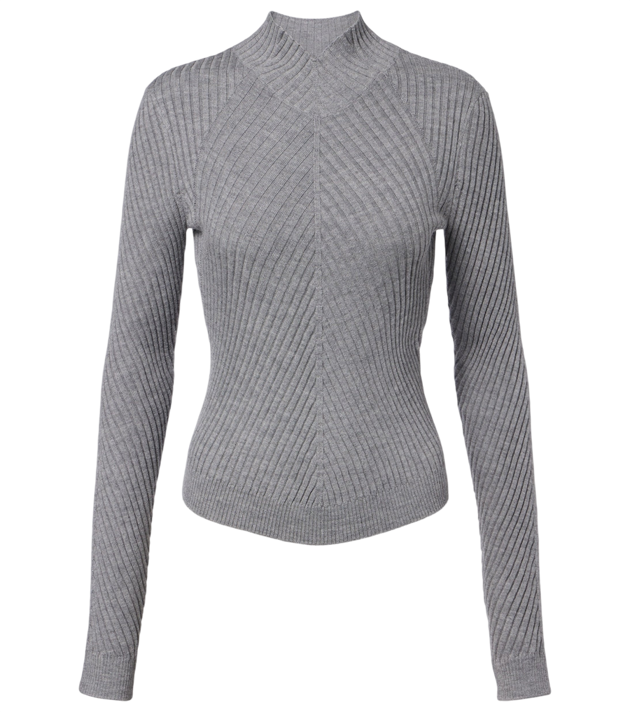 Victoria Beckham Georgia ribbed-knit wool top
