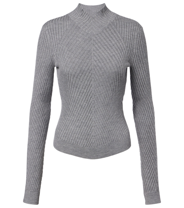Victoria Beckham Georgia ribbed-knit wool top