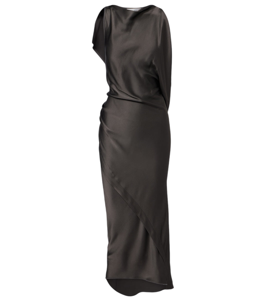 Victoria Beckham Kyra draped crêpe satin midi dress