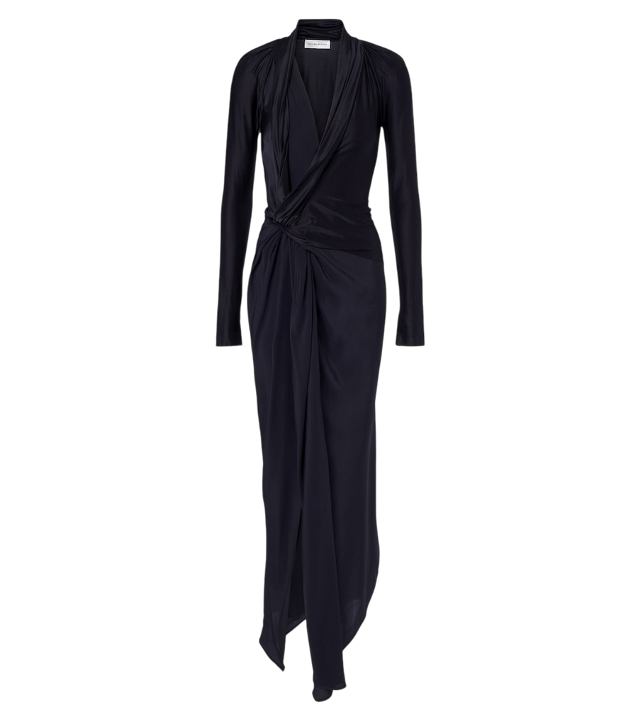 Victoria Beckham Lea draped silk-trimmed jersey maxi dress