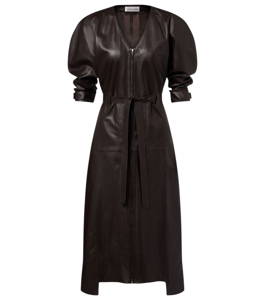 Victoria Beckham Leather midi dress