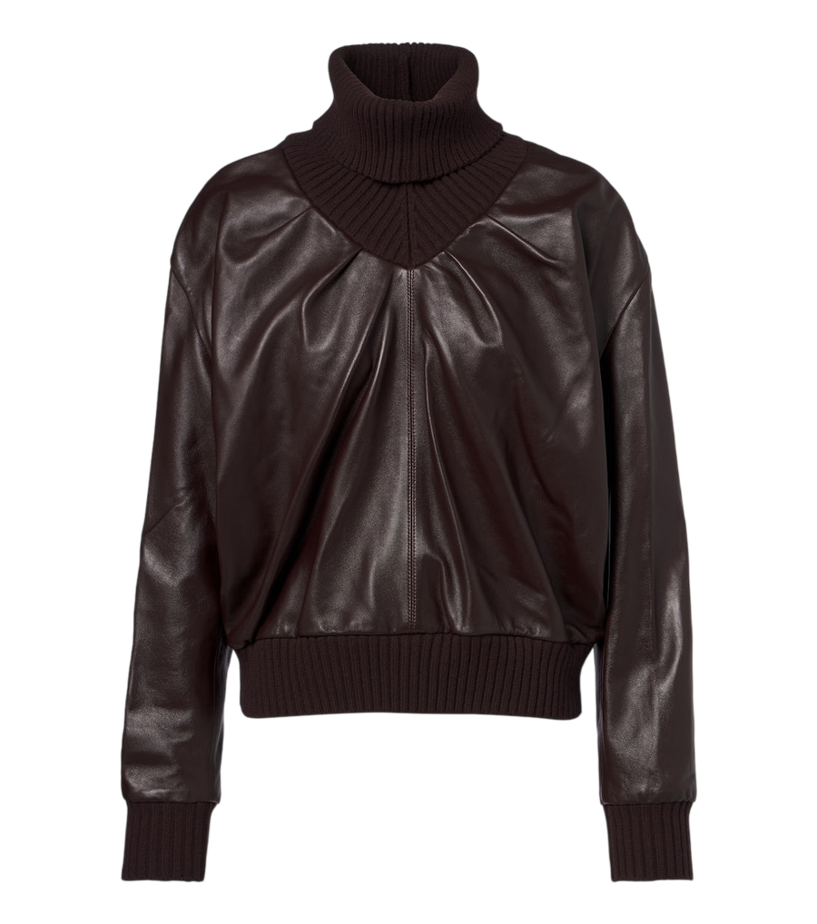 Victoria Beckham Leather turtleneck top