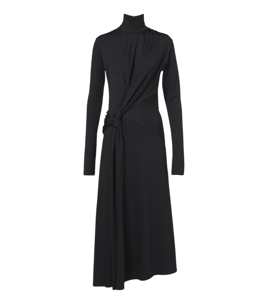 Victoria Beckham Vestido midi Letice em jersey de gola alta franzido