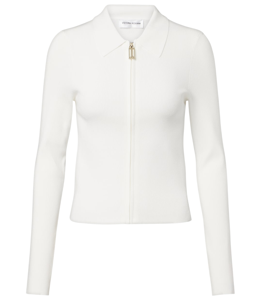 Haut zippé en maille côtelée Mila Victoria Beckham