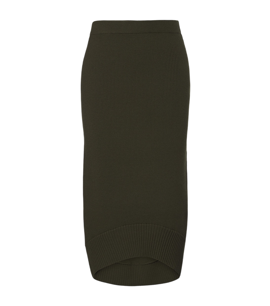 Victoria Beckham Ribbed-knit wool-blend midi skirt