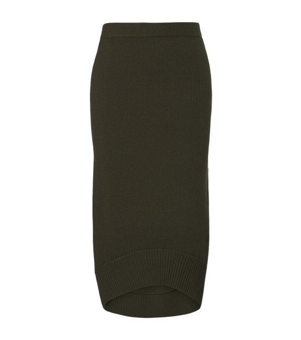 Victoria Beckham Ribbed-knit wool-blend midi skirt