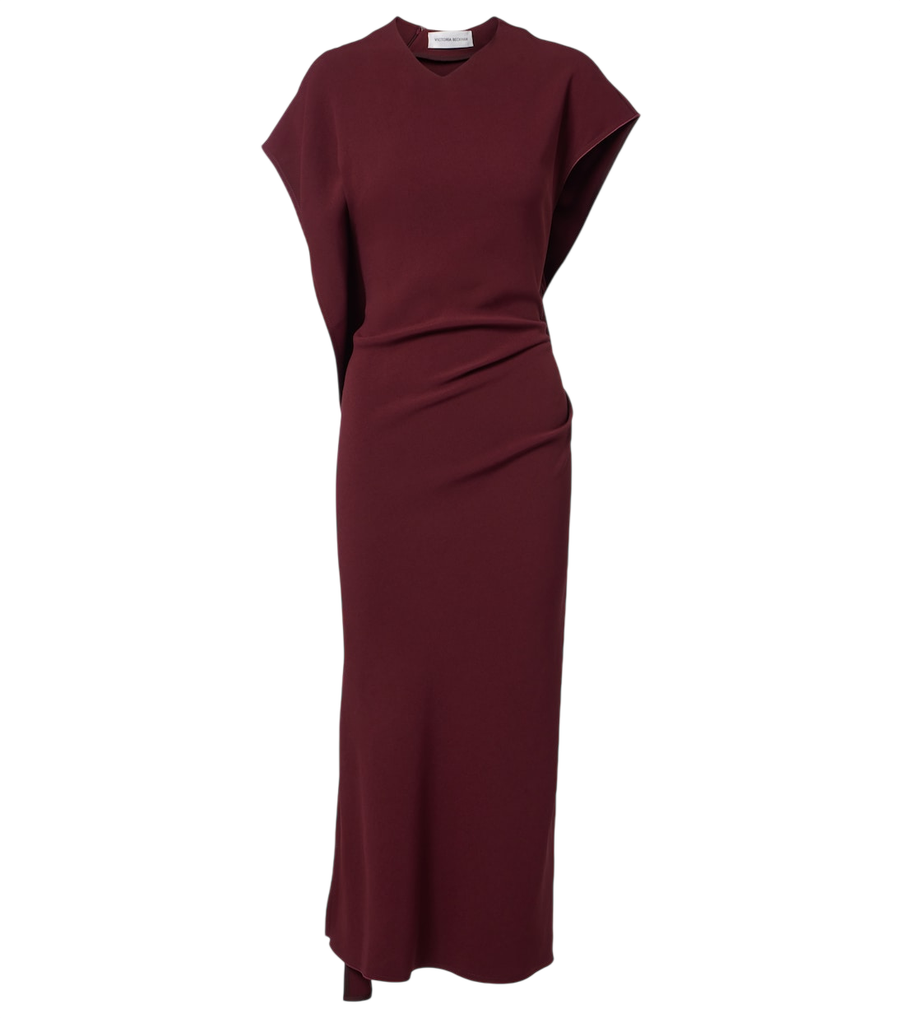 Vestido midi drapeado de cady de Victoria Beckham