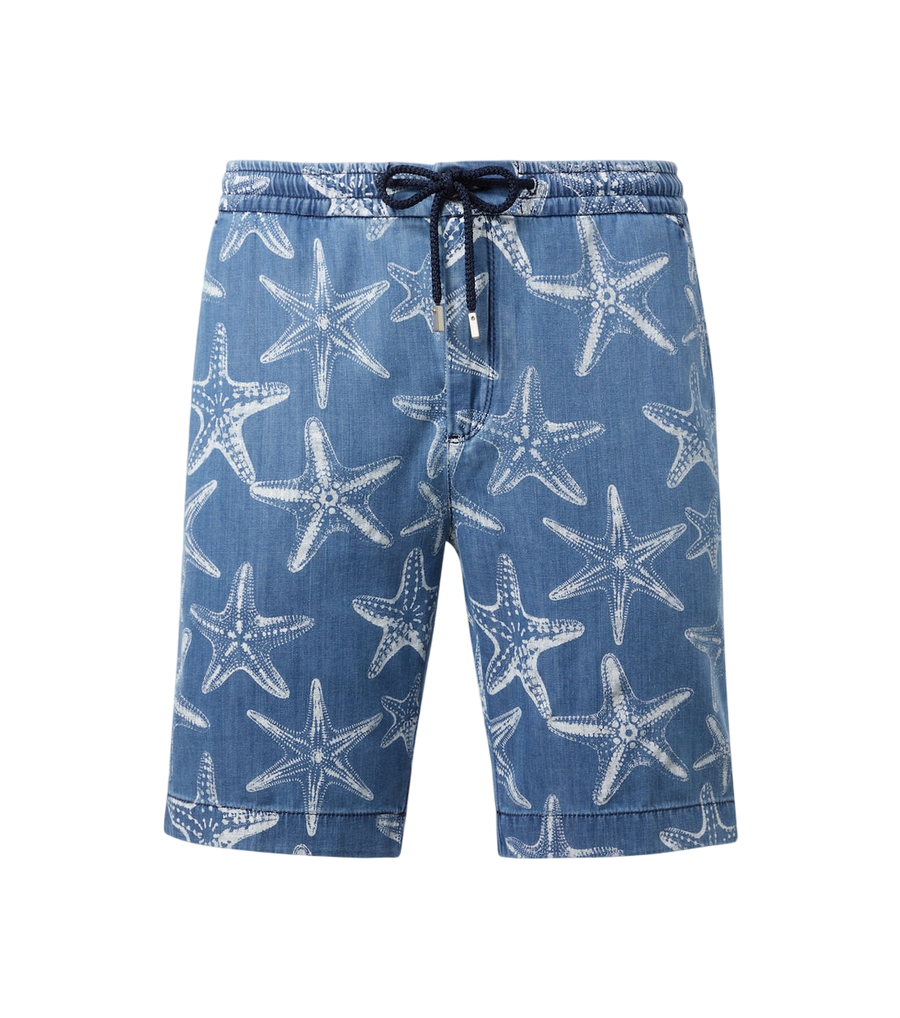 Vilebrequin Printed denim Bermuda shorts