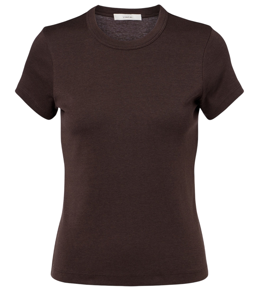 T-shirt court années 90 en mélange de coton Vince