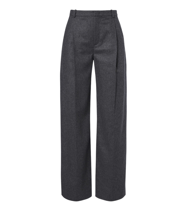 Vince Camille wool-blend flannel wide-leg pants
