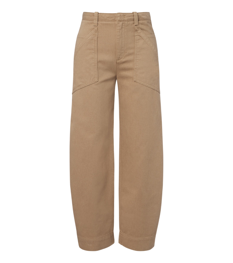 Vince Cropped cotton twill barrel-leg pants