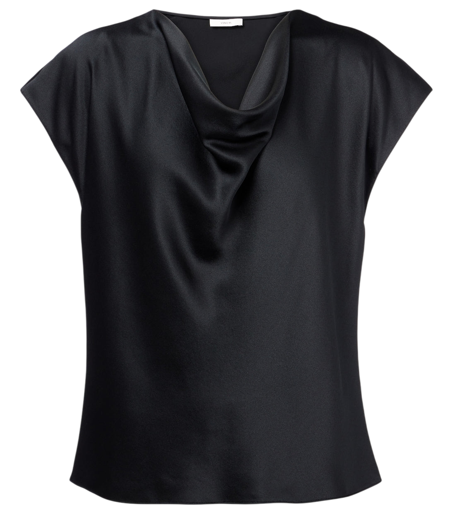 Vince Draped silk satin top