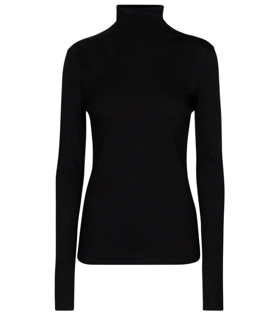 Top de cuello alto de algodón Essential de Vince