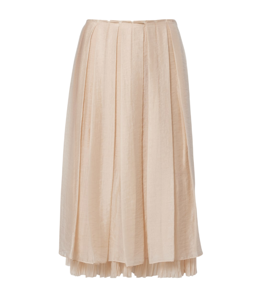 Falda midi plisada con capas de Vince