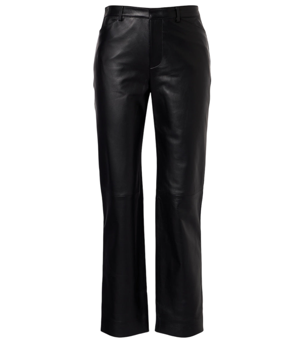 Vince Leather cropped straight pants