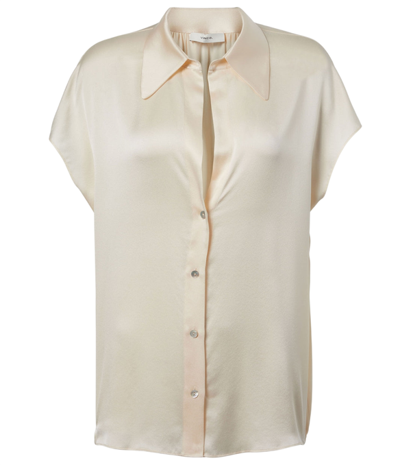 Vince Blusa de cetim de seda