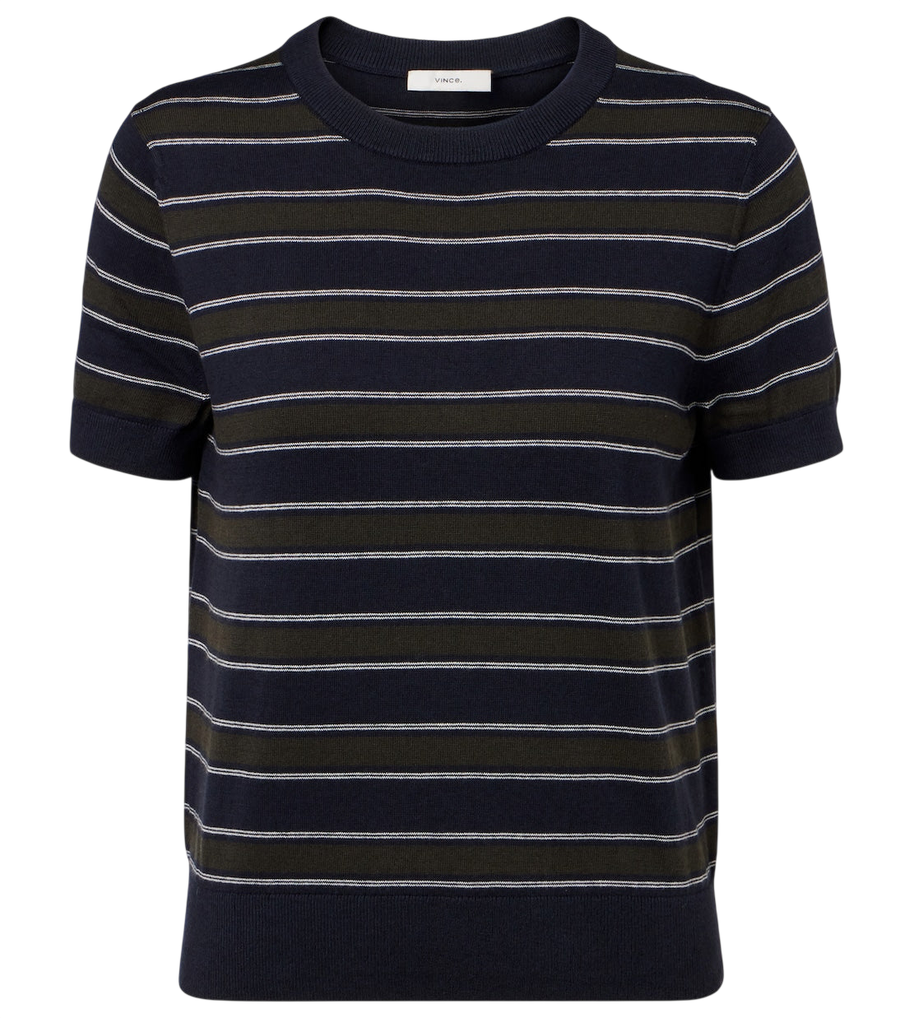 Vince Striped cotton and cashmere sweater