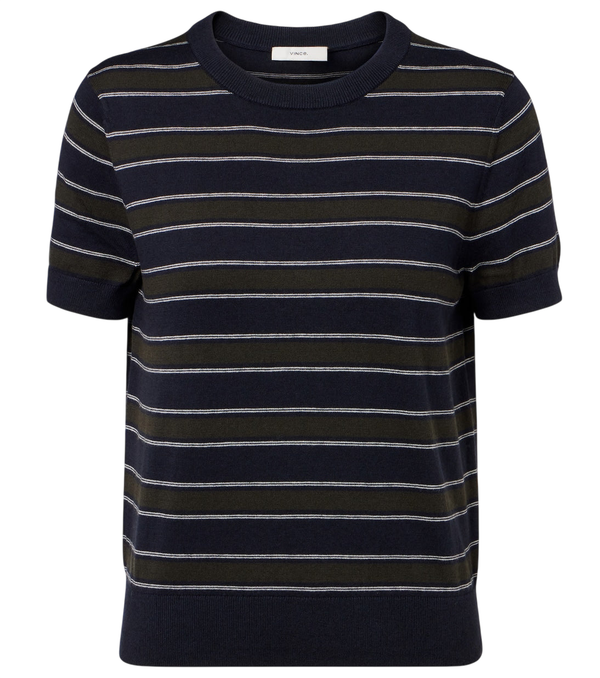 Vince Striped cotton and cashmere sweater